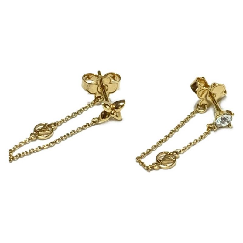 Louis Vuitton Earrings Petite Louis M00390 Gold X Clear