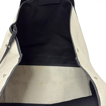Balenciaga Tote Bag Navy Cabas Su M 339936 Ivory And Black Leather