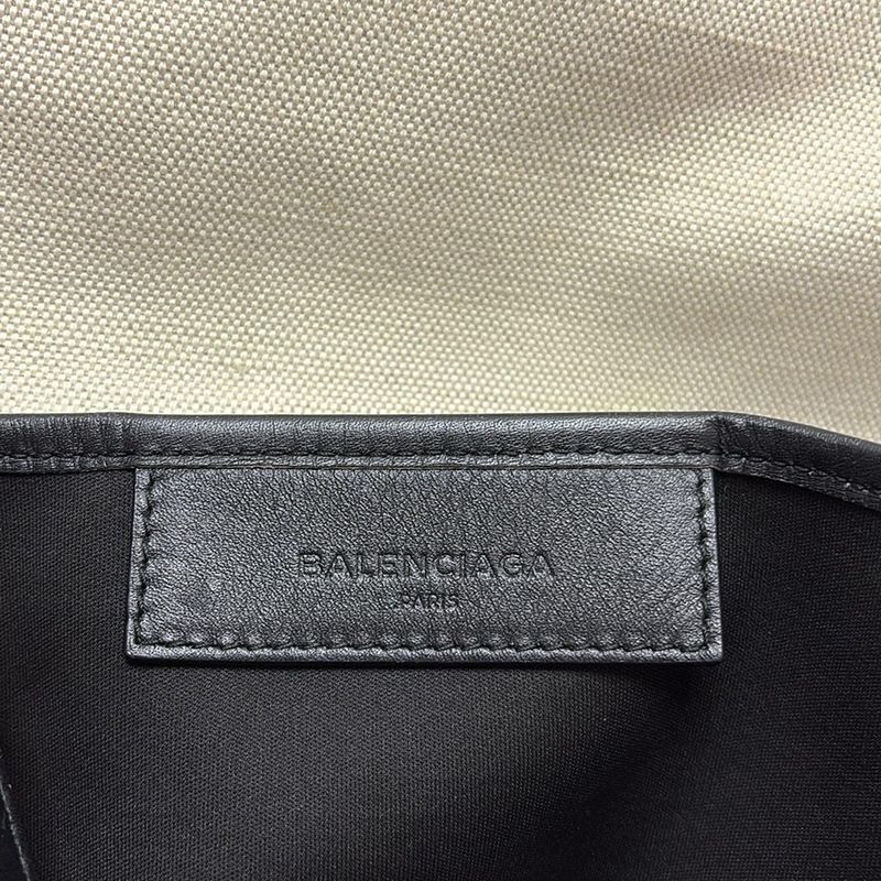 Balenciaga Tote Bag Navy Cabas Su M 339936 Ivory And Black Leather