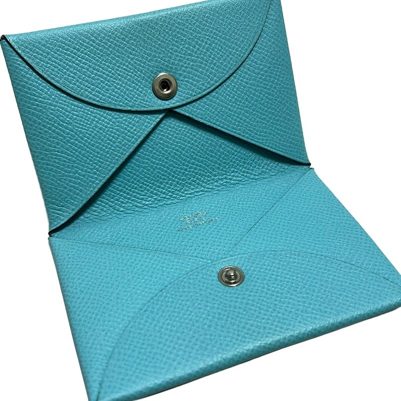Hermes Coin Case Calvi Blue Atoll