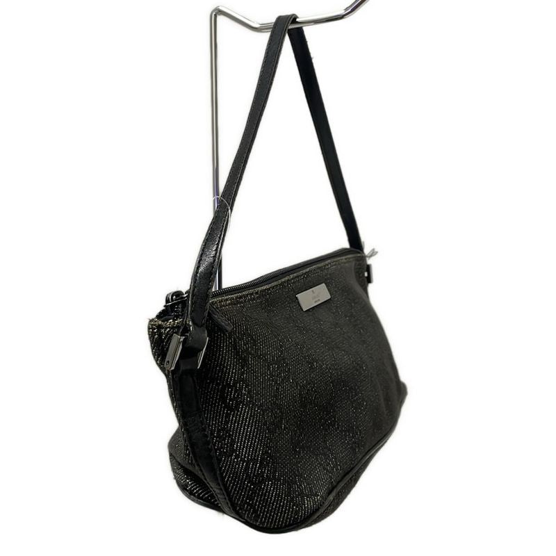 Gucci Handbag GG Pattern 07198 Black And Ivory Leather