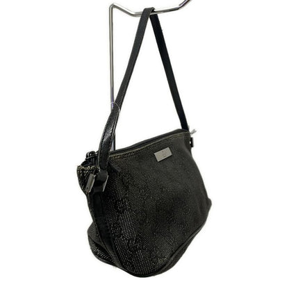 Gucci Handbag GG Pattern 07198 Black And Ivory Leather