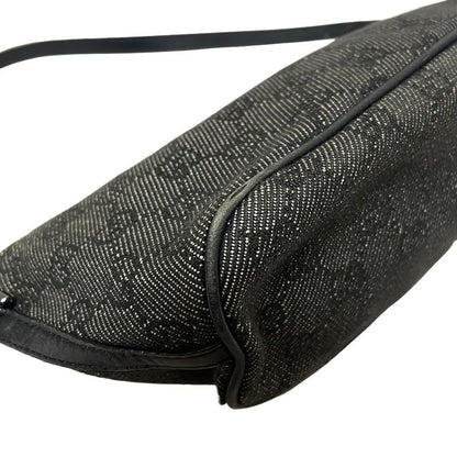 Gucci Handbag GG Pattern 07198 Black And Ivory Leather