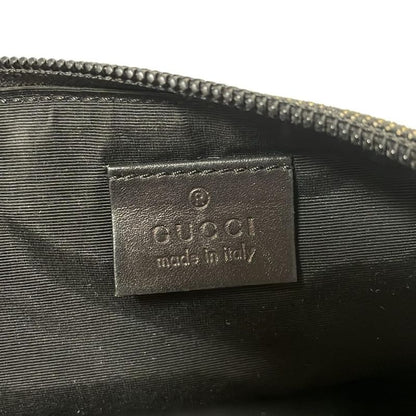 Gucci Handbag GG Pattern 07198 Black And Ivory Leather