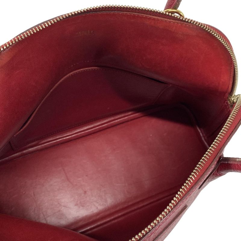 Hermes Bolide 31 Rouge Vif Gold Hardware Handbag