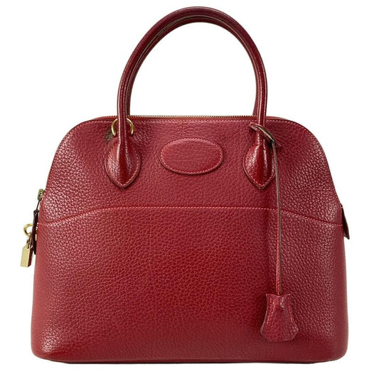 Hermes Bolide 31 Rouge Vif Gold Hardware Handbag