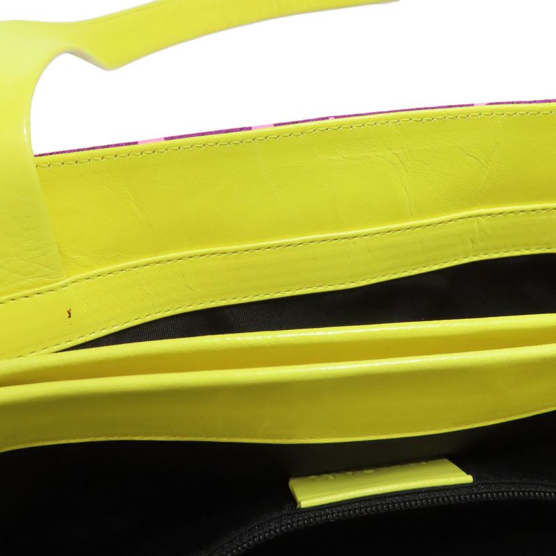 Bvlgari Logo Handbag Nylon Leather Women