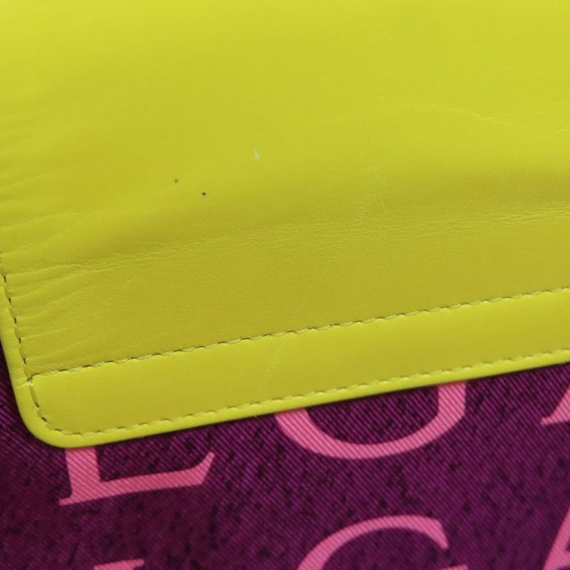 Bvlgari Logo Handbag Nylon Leather Women