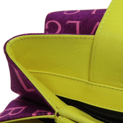 Bvlgari Logo Handbag Nylon Leather Women