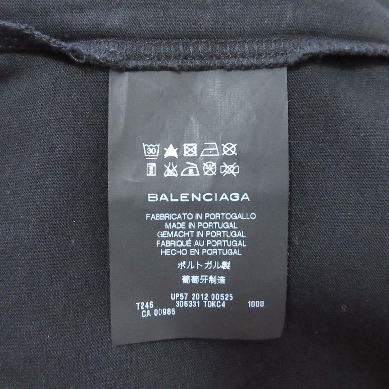 Balenciaga Nicolas Ghesquiere Period Printed T-Shirt Size L Black Women's Used