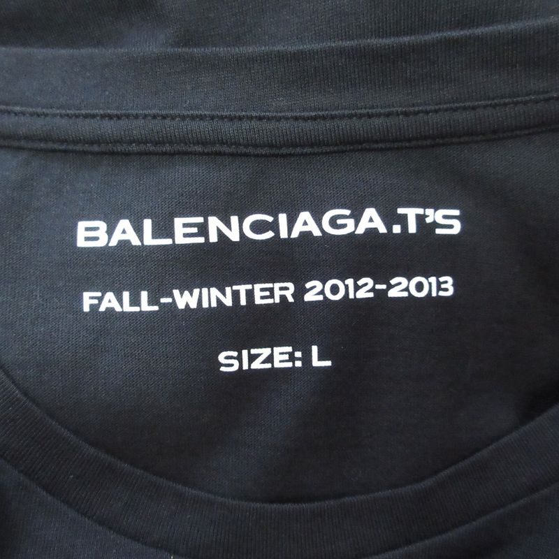 Balenciaga Nicolas Ghesquiere Period Printed T-Shirt Size L Black Women's Used