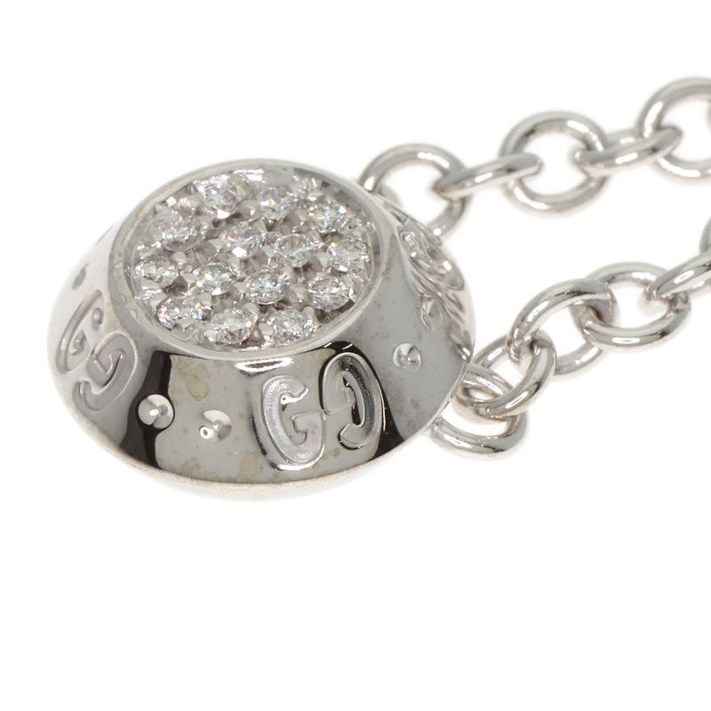 Gucci Icon Twirl Diamond Necklace 18K White Gold Ladies