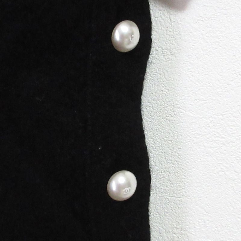 Good Chanel Cashmere Short Sleeve Knit Sweater P50079 Size 34 Black Ladies Used