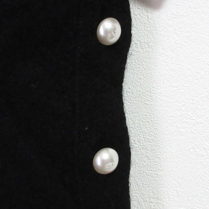 Good Chanel Cashmere Short Sleeve Knit Sweater P50079 Size 34 Black Ladies Used