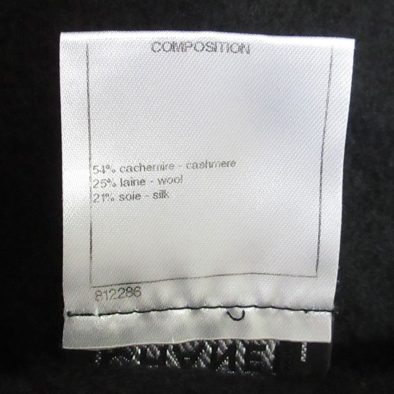 Good Chanel Cashmere Short Sleeve Knit Sweater P50079 Size 34 Black Ladies Used