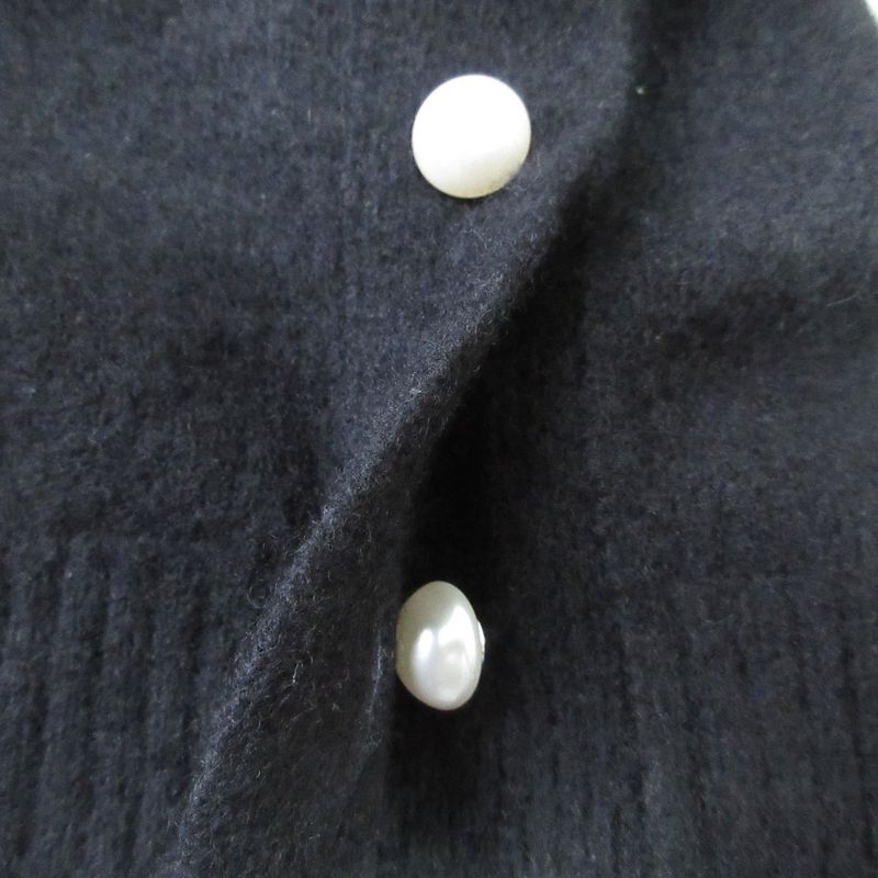 Good Chanel Cashmere Short Sleeve Knit Sweater P50079 Size 34 Black Ladies Used