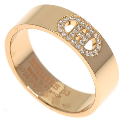 Hermes Hd'ancre PM Diamond #53 Ring 18K Pink Gold Ladies