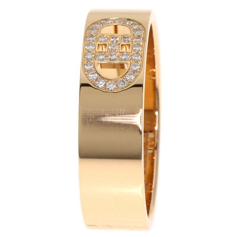 Hermes Hd'ancre PM Diamond #53 Ring 18K Pink Gold Ladies