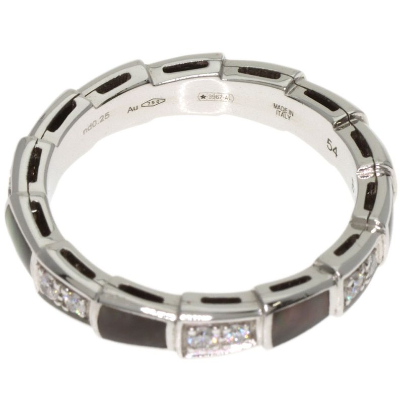 Bvlgari Bulgari Serpenti Viper Shell Diamond #54 Ring 18K White Gold Ladies