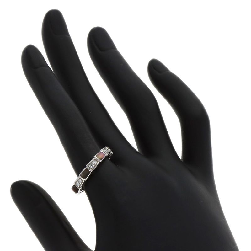 Bvlgari Bulgari Serpenti Viper Shell Diamond #54 Ring 18K White Gold Ladies