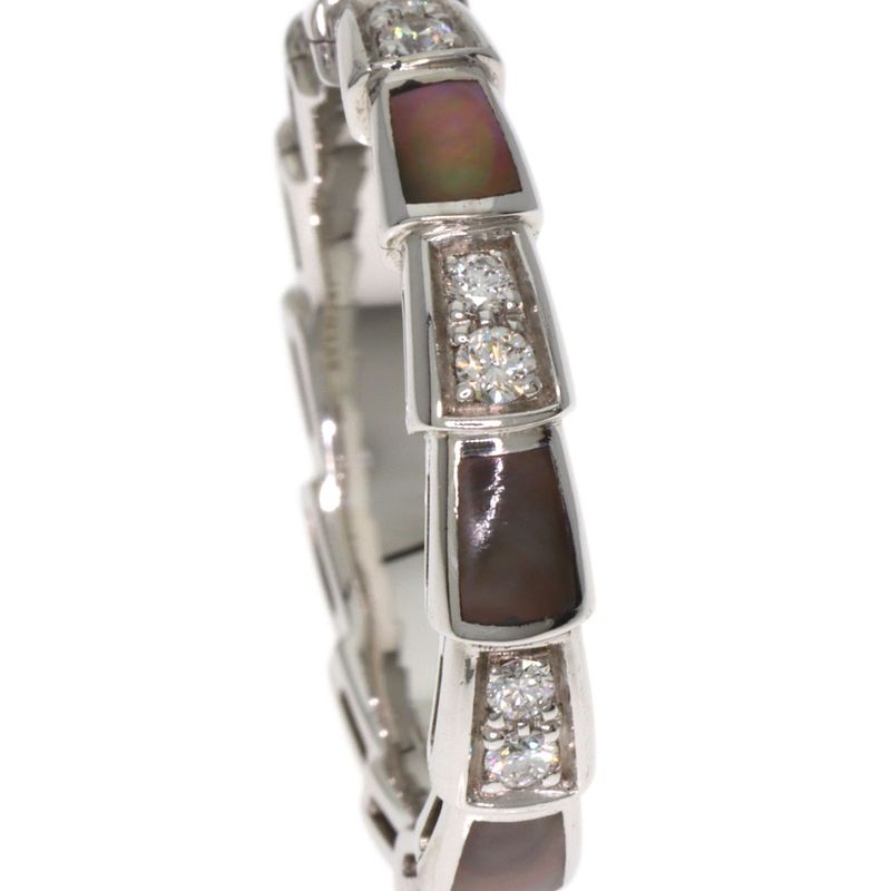 Bvlgari Bulgari Serpenti Viper Shell Diamond #54 Ring 18K White Gold Ladies