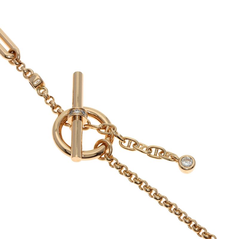 Hermes Chaine D'ancre Chaos Diamond Bracelet 18K Pink Gold Ladies
