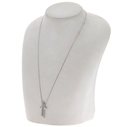 Gucci Separate Cross Diamond Necklace 18K White Gold Ladies
