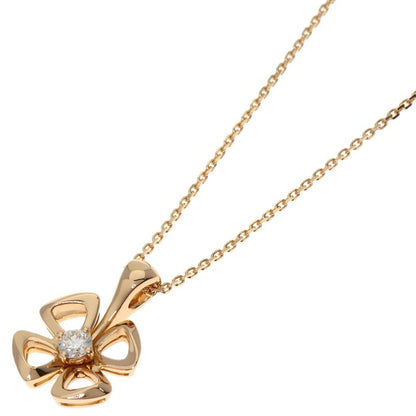 Bvlgari Bulgari Fiorever 1P Diamond Necklace 18K Pink Gold Ladies