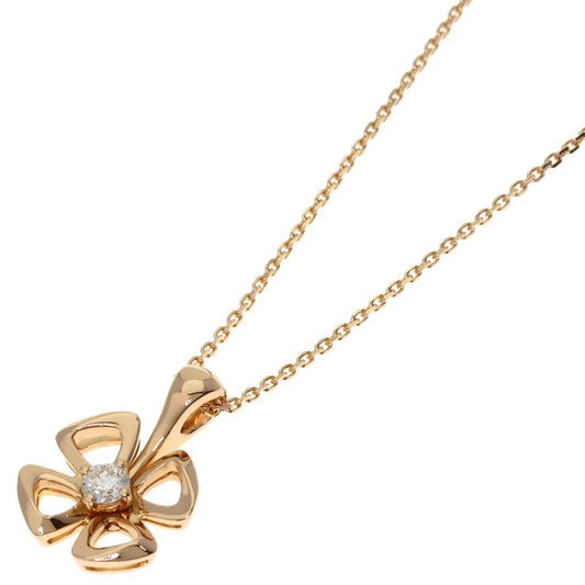 Bvlgari Bulgari Fiorever 1P Diamond Necklace 18K Pink Gold Ladies