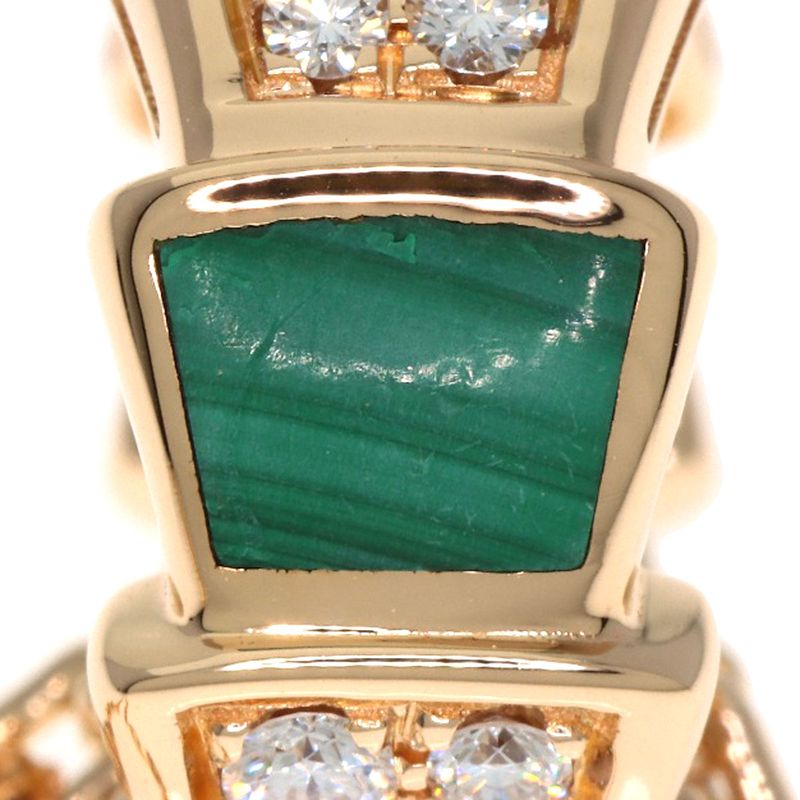 Bvlgari Bulgari Serpenti Malachite Diamond Necklace 18K Pink Gold Ladies