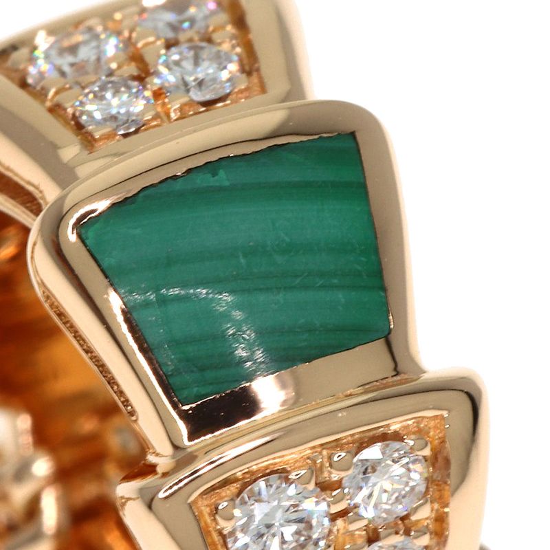 Bvlgari Bulgari Serpenti Malachite Diamond Necklace 18K Pink Gold Ladies