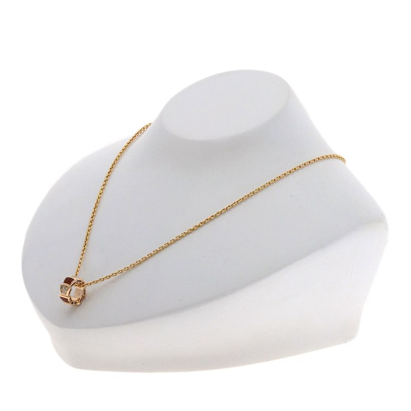 Bvlgari Bulgari Serpenti Carnelian Diamond Necklace 18K Pink Gold Ladies