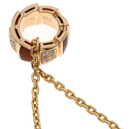 Bvlgari Bulgari Serpenti Carnelian Diamond Necklace 18K Pink Gold Ladies