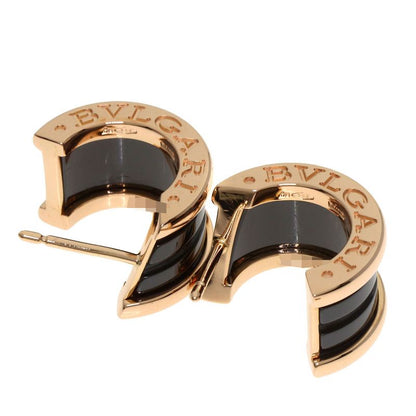Bvlgari B-zero1 Black Ceramic Earrings 18K Pink Gold Ceramic Ladies