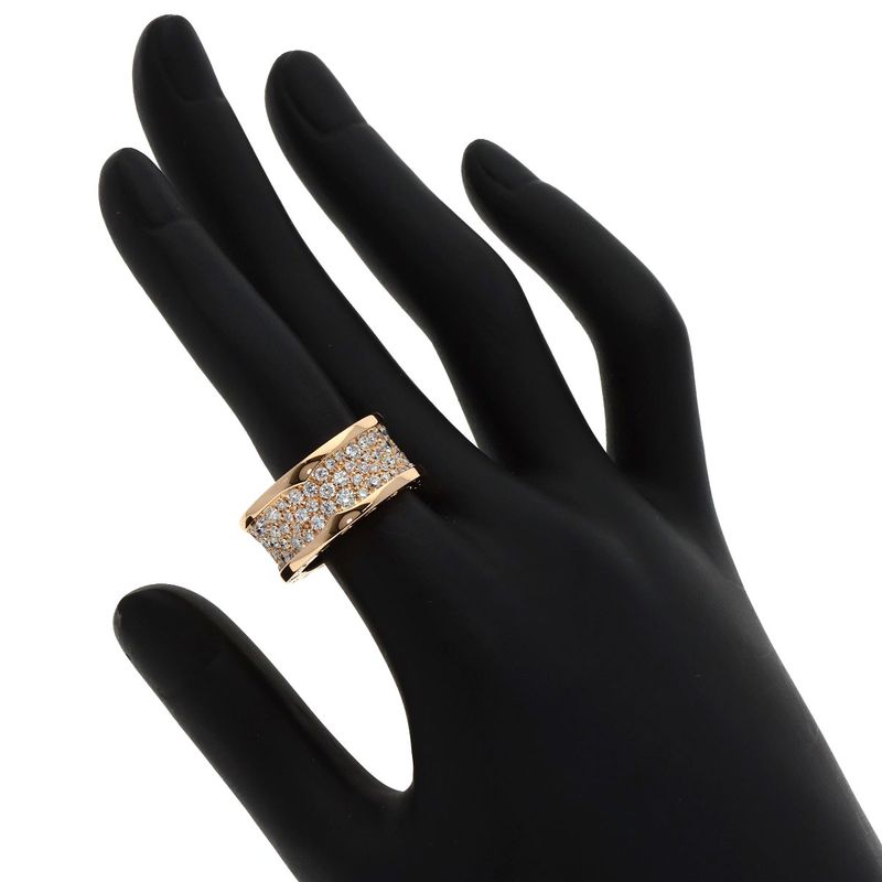 Bvlgari B-zero1 Full Pave Diamond #54 Ring / Rings 18K Pink Gold Ladies