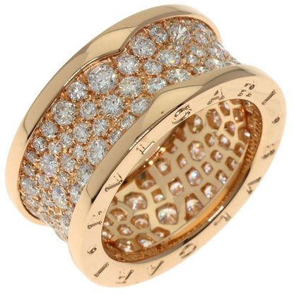 Bvlgari B-zero1 Full Pave Diamond #54 Ring / Rings 18K Pink Gold Ladies