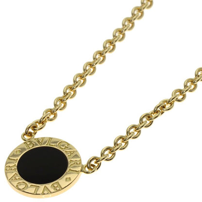 Bvlgari Bulgari Livgari Onyx Necklace 18K Yellow Gold Ladies