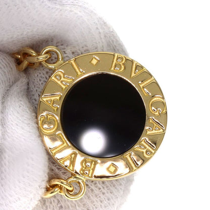Bvlgari Bulgari Livgari Onyx Necklace 18K Yellow Gold Ladies
