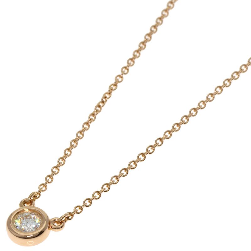 Tiffany & Co By-the-yard 1P Diamond Necklace 18K Pink Gold Ladies
