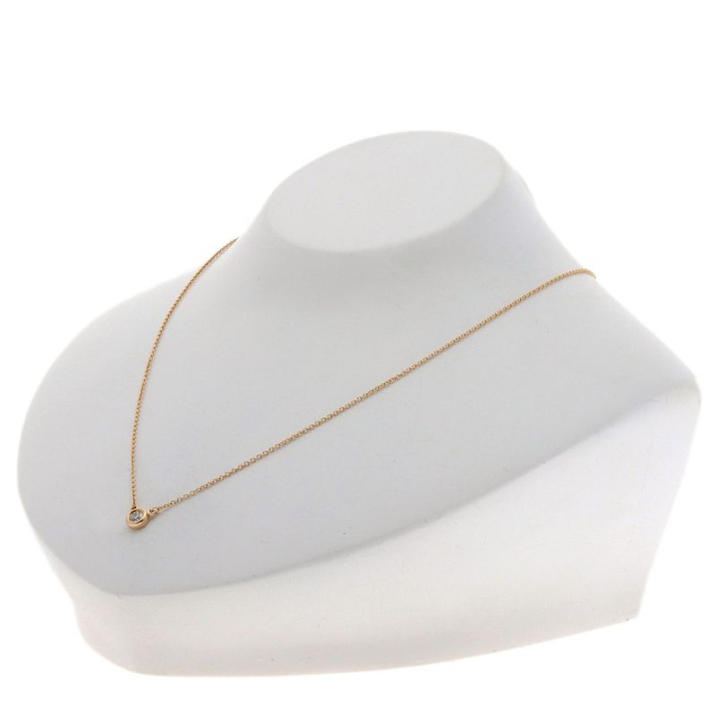 Tiffany & Co By-the-yard 1P Diamond Necklace 18K Pink Gold Ladies