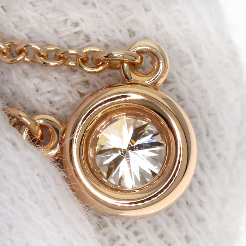 Tiffany & Co By-the-yard 1P Diamond Necklace 18K Pink Gold Ladies
