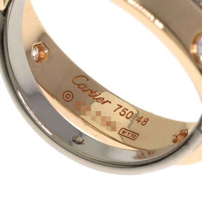 Cartier Be Love 6P Diamond #48 Ring 18K Pink Gold 18K White Gold Ladies