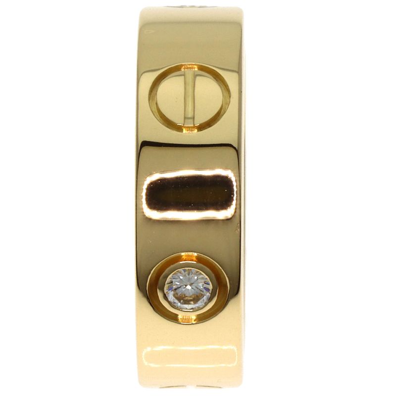 Cartier Love Ring Half Diamond #51 Ring - 18K Yellow Gold Ladies