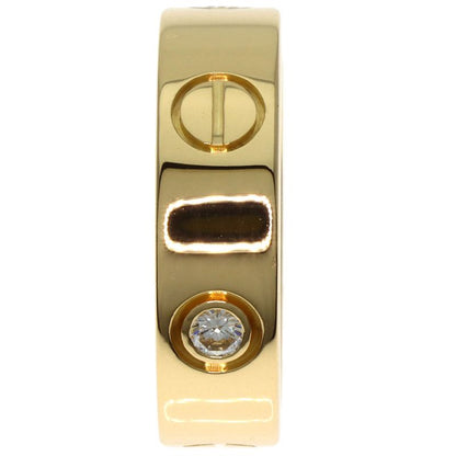 Cartier Love Ring Half Diamond #51 Ring - 18K Yellow Gold Ladies