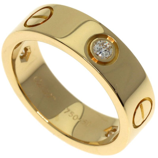 Cartier Love Ring Half Diamond #51 Ring - 18K Yellow Gold Ladies