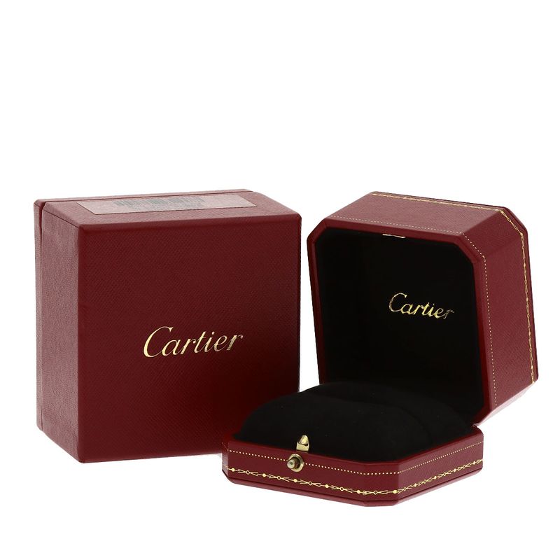 Cartier Love Ring Half Diamond #51 Ring - 18K Yellow Gold Ladies