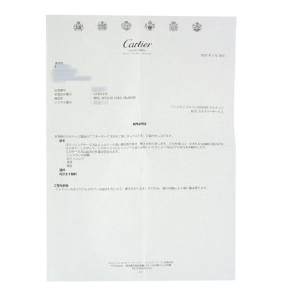 Cartier Love Ring Half Diamond #51 Ring - 18K Yellow Gold Ladies