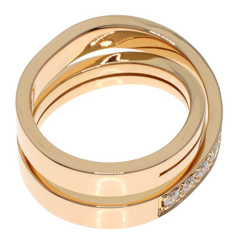 Cartier Etancel De Cartier Diamond #48 Ring 18K Pink Gold Ladies