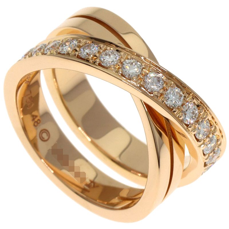 Cartier Etancel De Cartier Diamond #48 Ring 18K Pink Gold Ladies