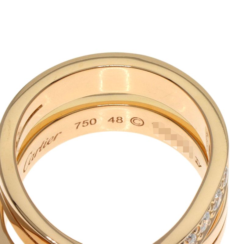 Cartier Etancel De Cartier Diamond #48 Ring 18K Pink Gold Ladies